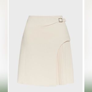 COPY - Karen Millen Cream Buckle Detail Pleated Mini Skirt Size 6 US 10UK NWT
